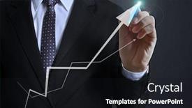  Presentation with graphics - Colorful presentation enhanced with businessman drawing graphics a growing graph backdrop and a black colored foreground