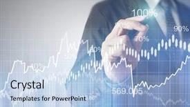  Presentation with graphics - Colorful slide set enhanced with businessman drawing graphics a growing backdrop and a light blue colored foreground