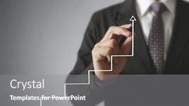  Presentation with graphics - Amazing slide set having businessman drawing graphics a growing graph backdrop and a gray colored foreground
