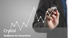  Presentation with graphics - PPT theme consisting of businessman drawing graphics a growing background and a gray colored foreground