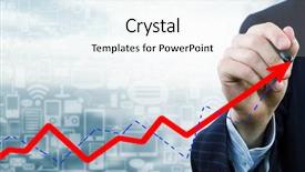  Presentation with bamboo drawing - Audience pleasing PPT theme consisting of businessman drawing increasing graph backdrop and a cool aqua colored foreground