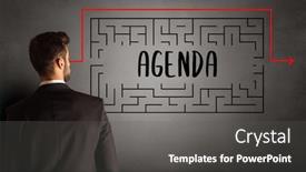  Presentation with agenda - Colorful PPT theme enhanced with businessman-drawing-maze-with-agenda backdrop and a dark gray colored foreground