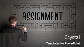  Presentation with maze - Amazing slide deck having businessman-drawing-maze-with-assignment backdrop and a dark gray colored foreground