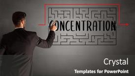  Presentation with maze - Slides consisting of businessman-drawing-maze-with-concentration background and a dark gray colored foreground