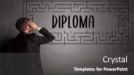  Presentation with maze - Beautiful PPT layouts featuring businessman-drawing-maze-with-diploma backdrop and a gray colored foreground