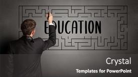  Presentation with maze - Cool new slide deck with businessman-drawing-maze-with-education backdrop and a dark gray colored foreground