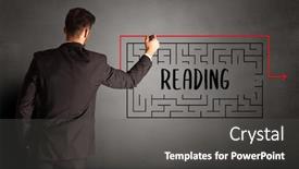  Presentation with maze - Slides featuring businessman-drawing-maze-with-reading background and a dark gray colored foreground