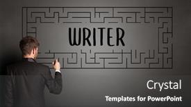  Presentation with maze - Slides with businessman-drawing-maze-with-writer background and a dark gray colored foreground