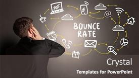  Presentation with bounce - Theme having businessman-drawing-social-media-icons background and a gray colored foreground