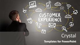  Presentation with social media - Audience pleasing theme consisting of businessman-drawing-social-media-icons backdrop and a gray colored foreground