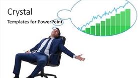  Presentation with economy - Slides with businessman dreaming of economy background and a white colored foreground