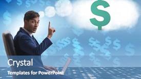  Presentation with money - Cool new slides with businessman dreaming of money dollars backdrop and a  colored foreground