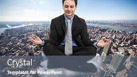  Presentation with cloud - PPT theme with businessman-dreaming-on-a-cloud background and a gray colored foreground