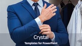  Presentation with work - Cool new slide set with businessman dressing up for work backdrop and a  colored foreground