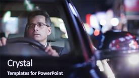  Presentation with city night - Presentation theme featuring santa claus looks around and climbs on and in a tree in a park background and a violet colored foreground