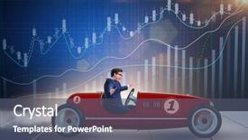  Presentation with driving - Amazing slide deck having businessman driving car in financial backdrop and a ocean colored foreground