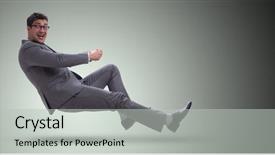  Presentation with driving - Amazing PPT layouts having businessman driving virtual car backdrop and a light gray colored foreground