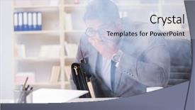  Presentation with fire alarm office - Presentation design with businessman during fire alarm background and a sky blue colored foreground