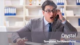  Presentation with fire alarm office - Cool new slide deck with businessman during fire alarm backdrop and a gray colored foreground