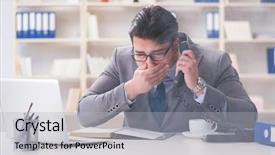  Presentation with fire alarm office - PPT layouts having businessman during fire alarm background and a light gray colored foreground