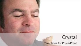  Presentation with ice cream cone - Presentation theme consisting of businessman eating an ice cream background and a  colored foreground