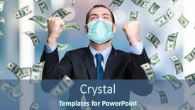  Presentation with business growth - PPT theme consisting of businessman-enjoying-a-rain background and a ocean colored foreground