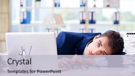  Presentation with hard work - Amazing PPT theme having businessman exhausted after hard work backdrop and a lemonade colored foreground