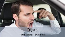  Presentation with road - Beautiful slide set featuring businessman experiencing road rage backdrop and a light blue colored foreground