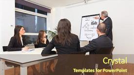  Presentation with economic - Audience pleasing slide deck consisting of businessman explaining business concepts backdrop and a tawny brown colored foreground