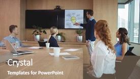  Presentation with mechanical plant room - Amazing PPT theme having businessman explaining plans to team backdrop and a  colored foreground