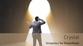  Presentation with choice - Beautiful theme featuring businessman-facing-difficult-choice-dilemma backdrop and a coral colored foreground