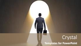  Presentation with choice - Audience pleasing presentation theme consisting of businessman-facing-difficult-choice-dilemma backdrop and a coral colored foreground