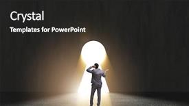  Presentation with choice - Amazing PPT layouts having businessman facing difficult choice dilemma backdrop and a dark gray colored foreground