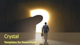  Presentation with choice - Colorful slide set enhanced with businessman facing difficult choice dilemma backdrop and a violet colored foreground