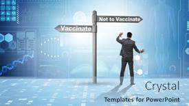  Presentation with vaccination - Presentation consisting of businessman-facing-dilemma-of-vaccination background and a light blue colored foreground