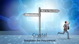  Presentation with vaccination - Presentation theme featuring businessman-facing-dilemma-of-vaccination background and a light blue colored foreground