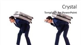  Presentation with facing obstacles - Slide deck having businessman facing excess charges due background and a white colored foreground