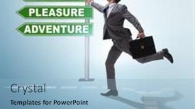  Presentation with hard work - PPT layouts having businessman-facing-hard-choice background and a light blue colored foreground