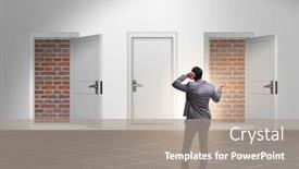  Presentation with brexit britain exit - Presentation theme featuring businessman-facing-no-exit background and a  colored foreground