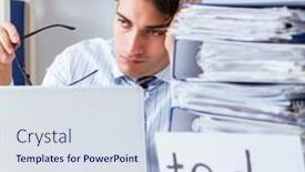  Presentation with deliver - Beautiful slides featuring businessman failing to deliver his to-do list backdrop and a sky blue colored foreground