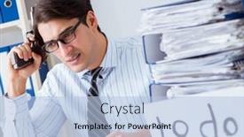  Presentation with deliver - Theme having businessman failing to deliver his to-do list background and a light blue colored foreground