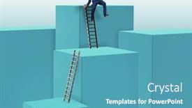  Presentation with failure - Amazing slide set having businessman falling from high block in failure concept backdrop and a teal colored foreground
