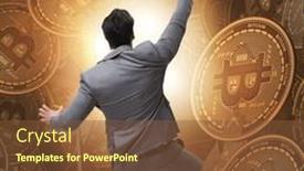  Presentation with cryptocurrency - Slides featuring businessman-falling-into-sinkhole background and a tawny brown colored foreground