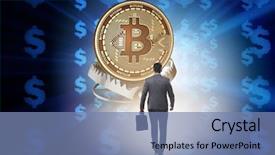  Presentation with raining money falling - Amazing presentation theme having businessman falling into the trap backdrop and a seafoam green colored foreground