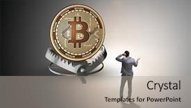  Presentation with falling line - Presentation theme enhanced with businessman falling into the trap background and a light gray colored foreground