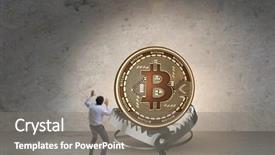 Presentation with bitcoin - Theme consisting of businessman falling into the trap background and a gray colored foreground