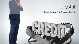  Presentation with loan - Beautiful slide set featuring businessman-falling-into-the-trap backdrop and a white colored foreground