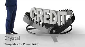  Presentation with loan - Colorful presentation design enhanced with businessman-falling-into-the-trap backdrop and a light gray colored foreground
