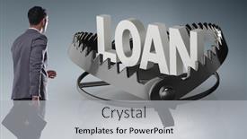  Presentation with loan - Colorful slides enhanced with businessman-falling-into-the-trap backdrop and a light gray colored foreground
