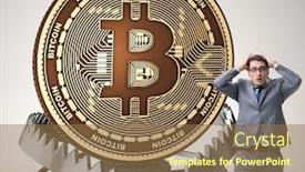  Presentation with cryptocurrency - Cool new PPT theme with businessman-falling-into-the-trap backdrop and a coral colored foreground